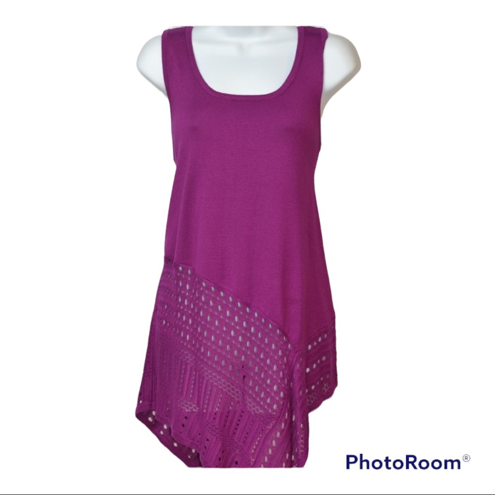 Grace Elements L sleeveless Magenta Hi Low Hem